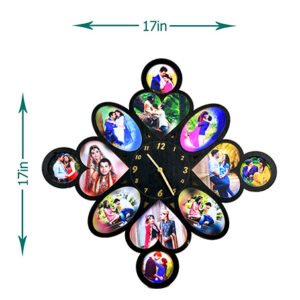 Personalized Acrylic Clock Collage Multi Shape 12 Photos  Frame (17x17 Inches) Photo Printing Cost Not Included