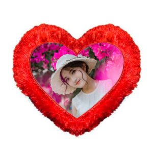 Customized Red Heartin Pillow With Photo Printed