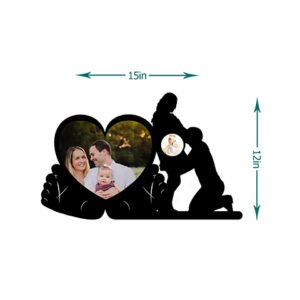 Personalized Couple Photo Frame Black Acrylic Sublimation Blank Products, For Gift (15x12 Inches)